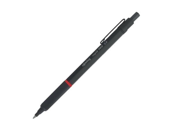 Rotring 1904260, Fastklämbar och indragbar penna, Svart, Metall, 2 mm