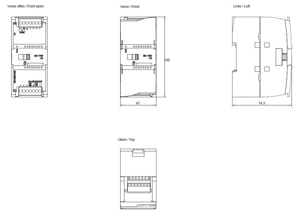 Siemens 6ES7232-4HB32-0XB0, CE, RoHS, REACH, 100 mm, 90 mm, 109 mm, 60 mm, 149 g
