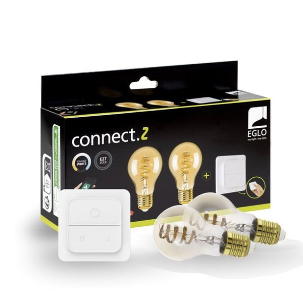 EGLO CONNECT-Z E27 smartpærer med glødetråd – 2-pakning med bryter
