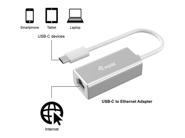 Equip 133454, USB Type-C, Sølv, CE, 30 mm, 150 mm, 250 mm