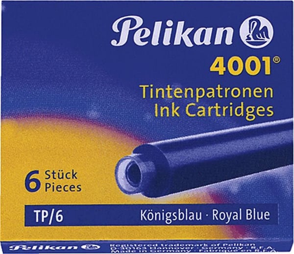 Pelikan TP/6 Blue, Väriainepohjainen muste, 6 kpl, Monipakkaus