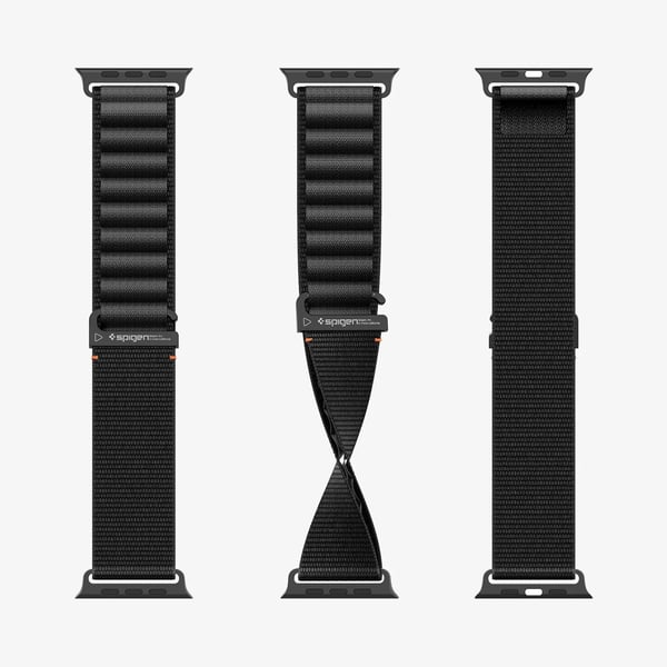 Spigen WBF1-rem til Apple Watch 6/7/8/9/10/11/SE/SE 3/Ultra 1/Ultra 2/Ultra 3 44/45/46/49 mm svart
