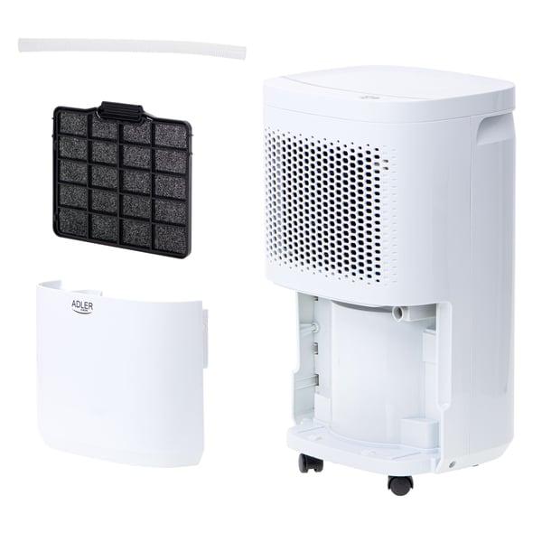 Adler AD 7917 kompressori-ilmankuivain 10 L/24h, 2,2 L säiliö, 60 m3, valkoinen