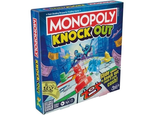 Monopoly Knockout, Lautapeli, Liiketaloussimulaatio, 8 vuosi/vuosia, 20 min