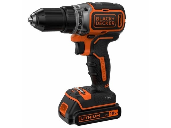BLACK+DECKER BL186KB-QW - Drill/driver - trådløs - 2 hastigheter - nøkkelfri borhylse 13 mm - 52 N·m - 2 batterier - 18 V