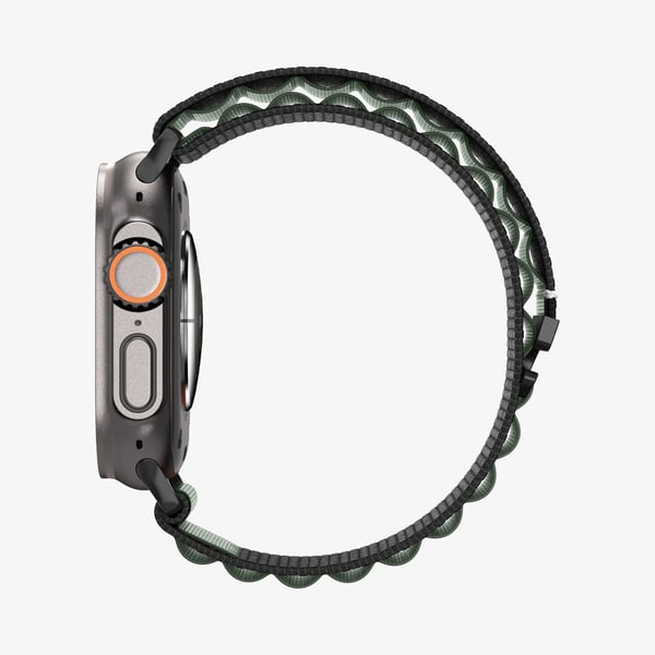 Spigen WBF1, Band, Smartwatch, Svart, Grön, Apple, Apple Watch Ultra 3 (49mm) Apple Watch Ultra 2 (49mm) Apple Watch Ultra (49mm), Tyg