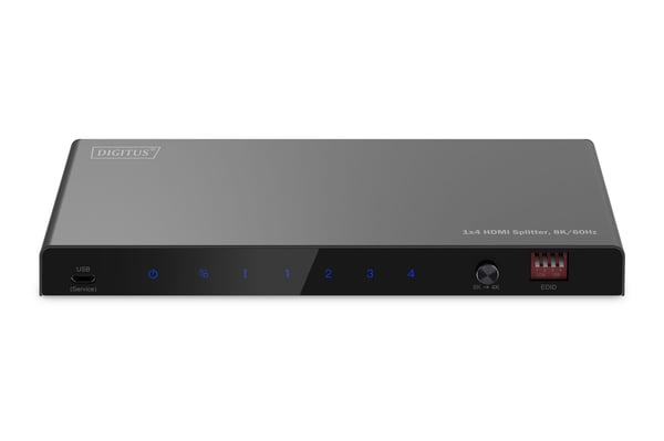 Digitus DS-55340, HDMI, 4x HDMI, 7680 x 4320 pikseliä, Musta, Metalli, 8K Ultra HD