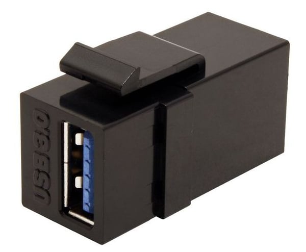 VALUE 25.99.8207, Platt, Svart, USB A, USB A, Honkoppling, Honkoppling