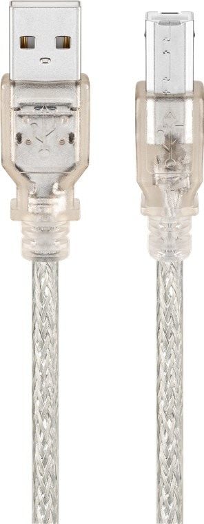 Goobay 68973, 3 m, USB A, USB B, hane/hona, transparent