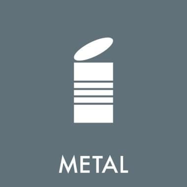 Avfallsskylt METAL 12x12 cm,1 st