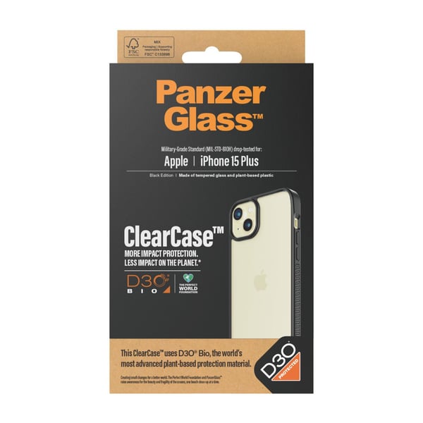 PanzerGlass™ | ClearCase - Bakdeksel til mobiltelefon - Gjennomsiktig | Apple iPhone 15 Plus