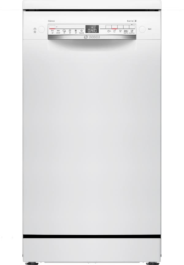 Bosch Serie 2 SPS2HKW58E, Frittstående, Slimline (45 cm), Hvit, Hvit, Knapper, 1,75 m