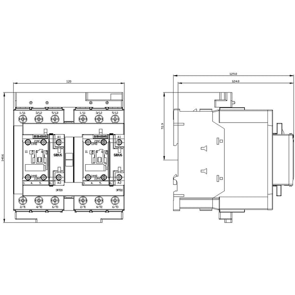 Siemens 3RA2336-8XB30-1AK6 Kääntymissuojausyhdistelmä 3 x katkaisija 690 V/AC 52 A 1 kpl 1 kpl