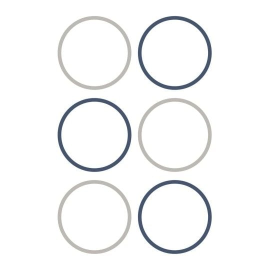 Etiketter Ø48 mm, hvid med farvet ramme, aftagelige - (4 ark x 6 stk.)