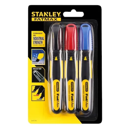 Stanley 0-47-315, Svart, Blå, Röd, Mejselspets, Multifärg, Metall, Trä/laminat, 194 mm, 121 mm