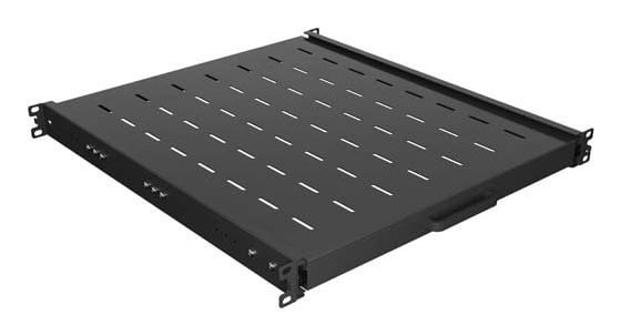 UTTREKKBAR HYLLE FOR 19" RACK 500 MM SVART LANBERG (1U/445X500 MM LASTEKAPASITET OPP TIL 35 KG, 4-PUNKTSMONTERING