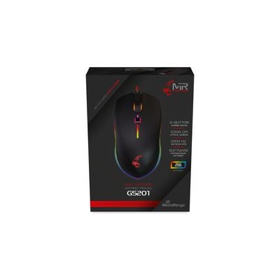 MediaRange Gaming Series GS201 - Mus - ergonomisk - 6 knapper - kablet - USB 2.0 - svart - boks