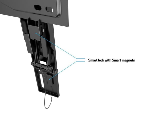 Multibrackets M VESA Wallmount Super Slim Tilt 600 MAX - Konsol - för platt panel - plast, stål - skiffersvart - skärmstorlek: 32"-70" - väggmonterbar