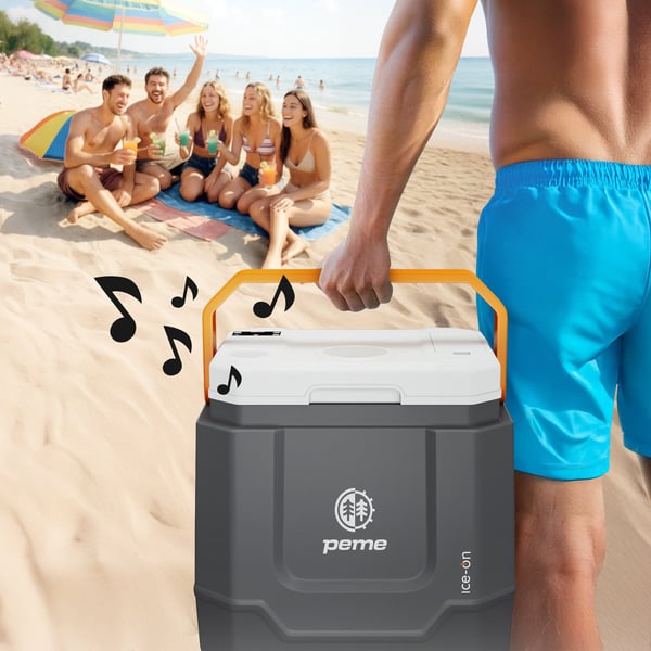 Peme ice-on Trip 33L reisekjøleskap med Adventure Orange Bluetooth-høyttaler