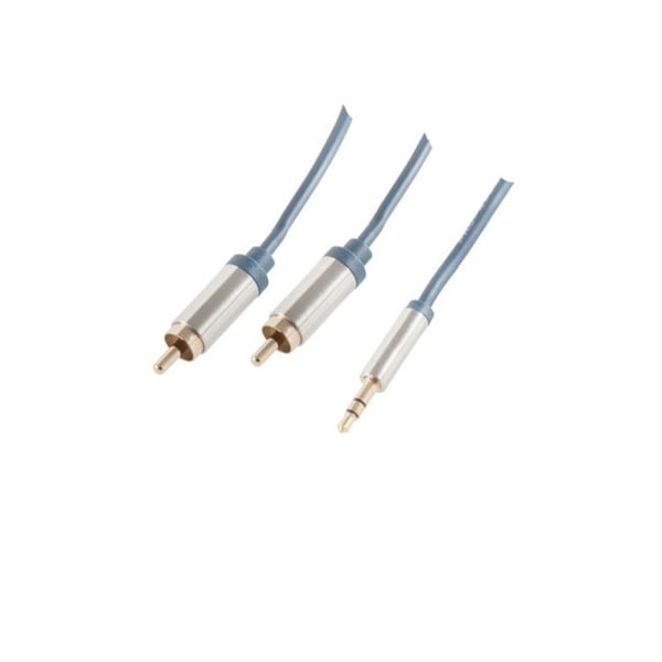 shiverpeaks sp-PROFESSIONAL, 3.5mm, Hankjønn, 2 x RCA, Hankjønn, 5 m, Blå, Kromfarget