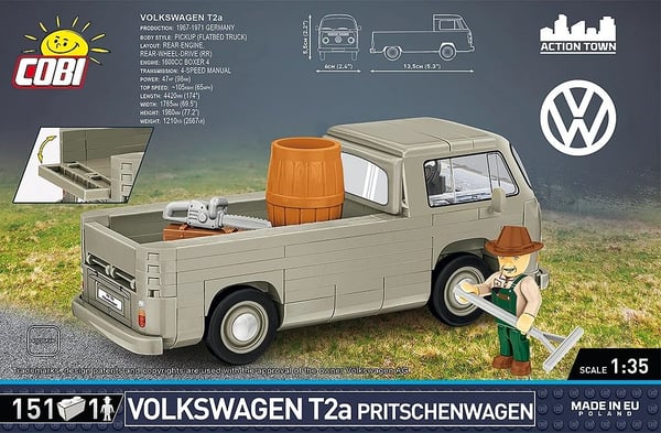 COBI Volkswagen T2a skåpbil (grå, skala 1:35)