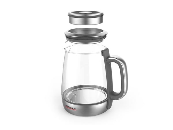 Gastroback Design Advanced Plus, 1,5 L, 2000 W, Rustfritt stål, Glass, Rustfritt stål, Justerbar termostat, Vannmåler