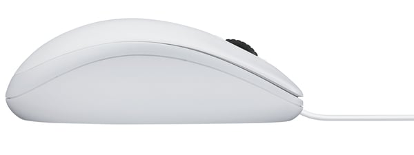 Logitech B100 - Mus - høyre- og venstrehåndet - optisk - 3 knapper - kablet - USB - hvit