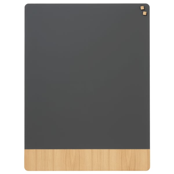 Magnetisk NAGA glastavle 120x90 cm mat glas grå med egefiner
