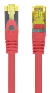 Lanberg - Koblingskabel - RJ-45 (hann) til RJ-45 (hann) - 25 cm - 6 mm - S/FTP - CAT 6a - halogenfri, uten hindringer, flertrådet - rød, RAL 3017