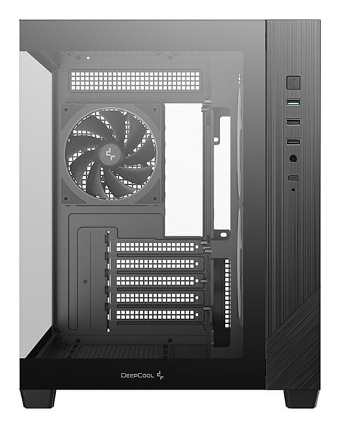 DeepCool CG330 3F datorchassi, Micro-ATX, härdat glas, svart