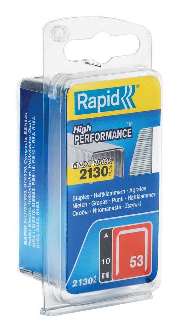 Rapid 5000743, Niittipakkaus, 1 cm, 2000 niitit, Etiketöinti, Metallinen, R53, R253, R353, R453, MS2.1, MS4.1, ALU610, ALU753, ALU853, ALU953, E100...