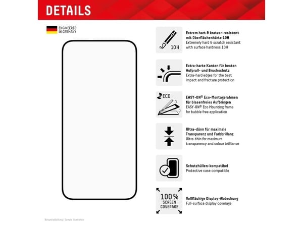Displex Premium Set, Gjennomsiktig, Svart, Hvit, Silikon, Ripebestandig, Slagbestandig, Apple, iPhone 15 Pro Max, 244 g