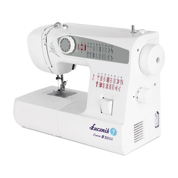Lucznik Ewa II 2014, Valkoinen, Puoliautomaattinen ompelukone, Overlock, Ompelu, Quilting, 4-vaiheinen, Painikkeet, Rotaatio, Vaihtuva