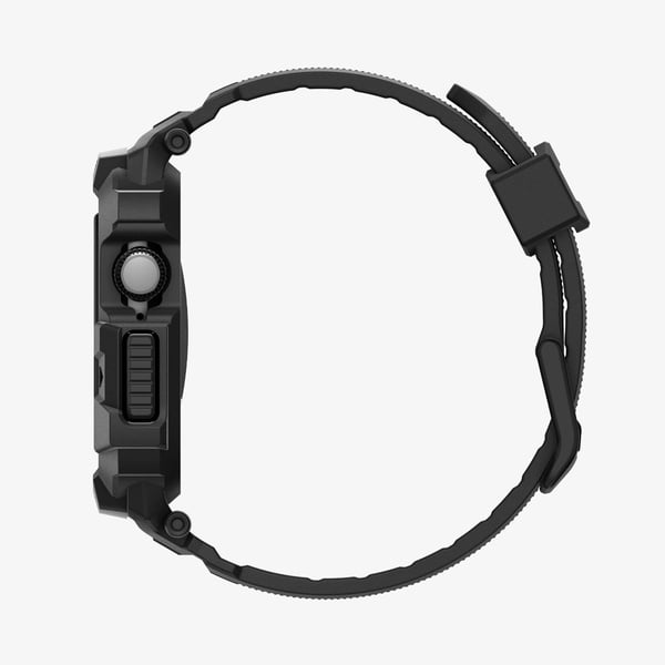 Spigen Rugged Armor Pro 2, Kotelo + hihna, Älykello, Musta, Apple, Apple Watch 10/11 (42mm), Termoplastinen polyuretaani (TPU)