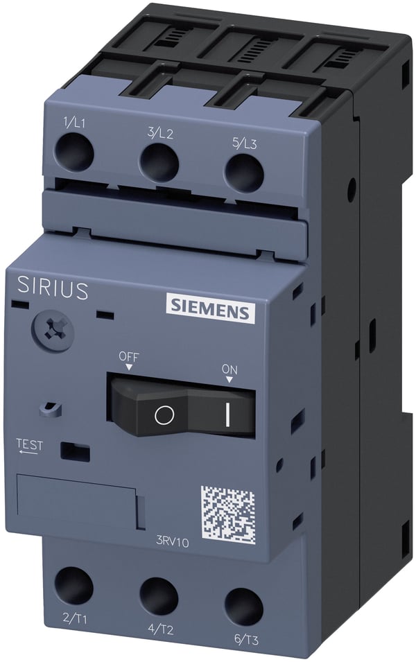 Siemens 3RV1011-1EA10 Katkaisija 1 kpl 3 x katkaisija Asetusalue (virta): 2,8 - 4 A Kytkentäjännite (max.): 690 V/AC (L x K x S) 45 x 90 x 81 mm (L...