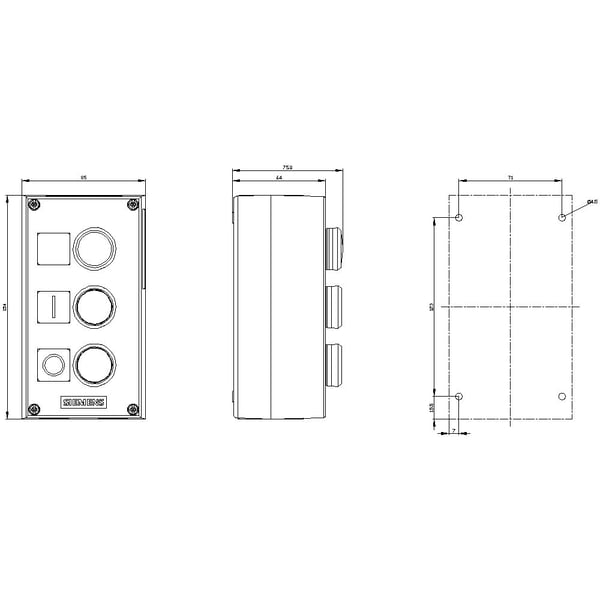 Siemens 3SU18030AC002AB1 3SU1803-0AC00-2AB1 Kaappi IP66, IP67, IP69/IP69K 1 kpl 1 kpl