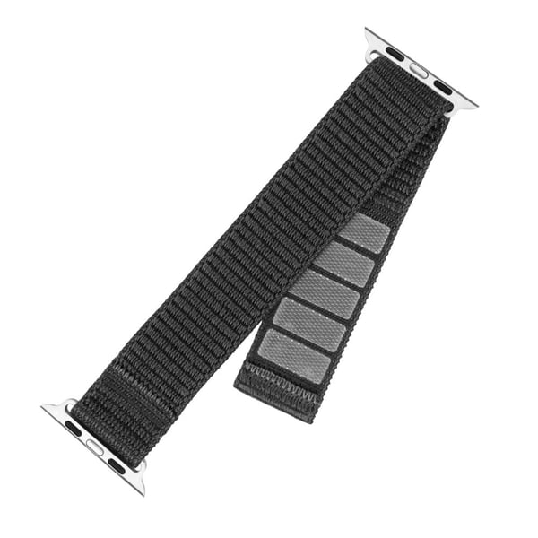 FIXED - Klokkestropp for smart armbåndsur - nylon - 160-210 mm - mørk grå - for Apple Watch (38 mm, 40 mm, 41 mm, 42 mm, 44 mm, 45 mm, 46 mm, 49 mm)