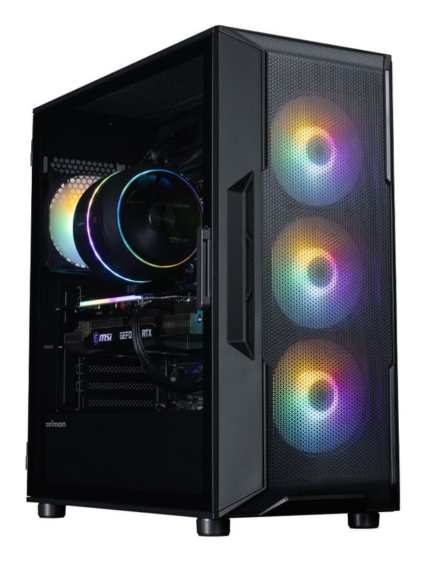 Zalman i3 NEO V2 - Mid tower - ATX - genomskinlig sidopanel (härdat glas) - ingen strömförsörjning (ATX) - svart - USB/ljud