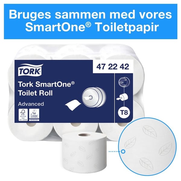 Dispenser Tork T8 SmartOne® Toalettpapir, svart