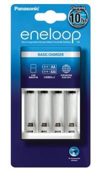 Panasonic BQ-CC51E - 10 t batterilader - (for 4xAA/AAA) - hvit - Europa