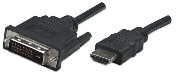 Manhattan 322782, 1 m, HDMI Type A (Standard), DVI-D, Hankjønn, Hankjønn, Rett