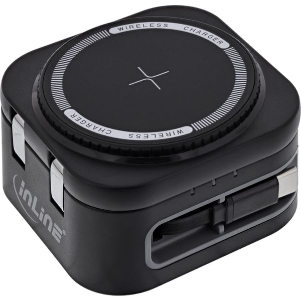 InLine 33392T, Innendørs, USB, Trådløs lading, Svart