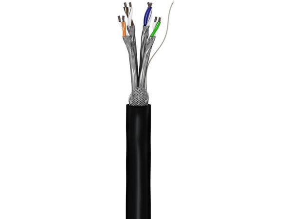 Goobay 57195 CAT 6 utendørs nettverkskabel S/FTP 100 m, svart