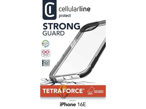 Cellularline 8018080492594, Etui, Apple, iPhone SE (2025), 15,4 cm (6.06"), Gjennomsiktig