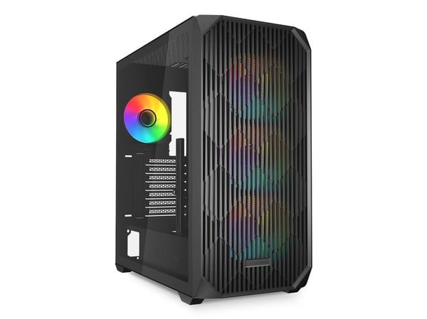 Sharkoon AK3 RGB, Midi Tower, PC, Svart, ATX, micro ATX, Mini-ITX, Multi, Fall fläktar