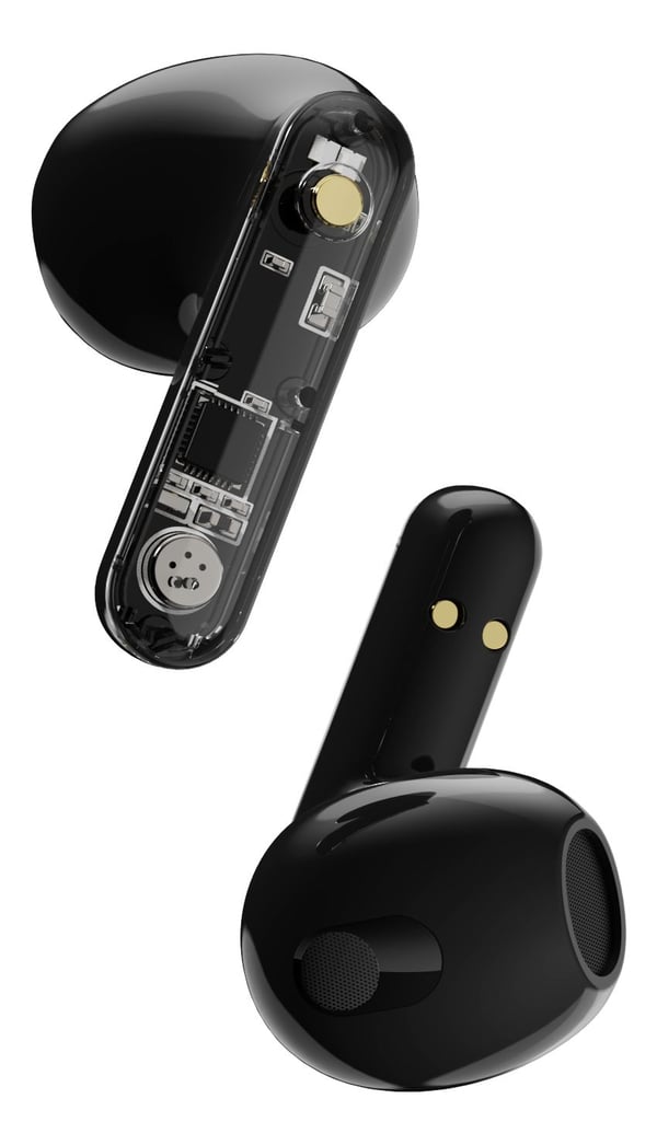 Streetz T150 TWS earphones, Transparent, Black, Langaton, Puhelut/Musiikki, 20 - 20000 Hz, 37 g, Kuulokkeet, Musta