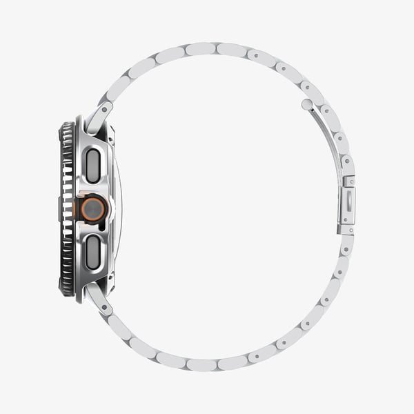 Spigen Bezel Tune Pro, Fodral, Smartwatch, Silver, Samsung, Galaxy Watch 8 Classic (46mm), Polykarbonat, Rostfritt stål