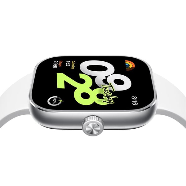 Xiaomi Redmi Watch 4 - Smartklokke med stropp - TPU - hvit - håndleddstørrelse: 135-205 mm - display 1.97" - Bluetooth - 31.5 g - sølvgrå