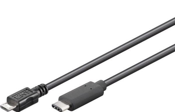 PremiumCord ku31cb06bk, 0,6 m, USB C, Micro-USB B, USB 3.2 Gen 1 (3.1 Gen 1), 0,48 Gbit/s, Svart