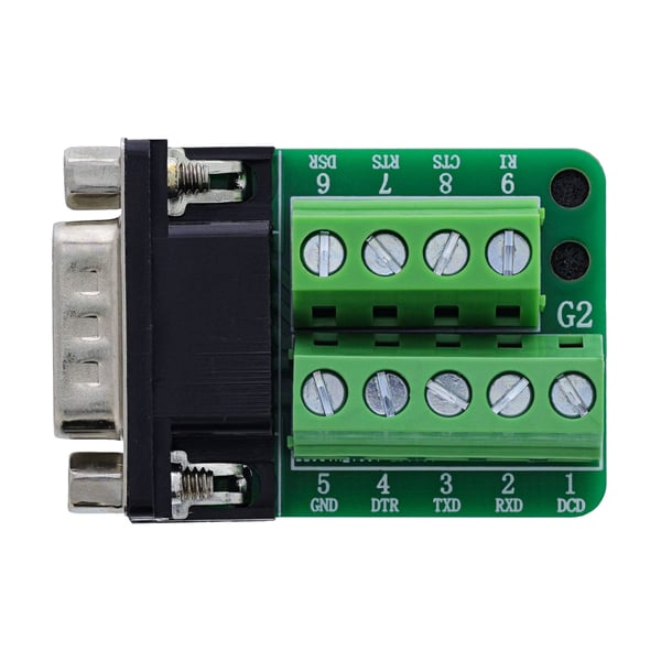 InLine 92501F, Terminal block / D-Sub 9, Svart, Grön, Hane/Hona, 12/22, 300 V, 10 mO